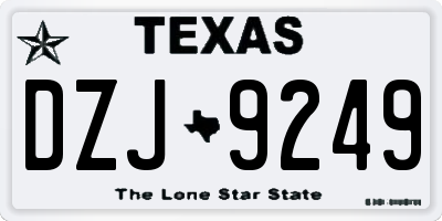 TX license plate DZJ9249