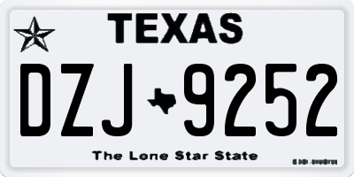 TX license plate DZJ9252