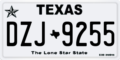 TX license plate DZJ9255