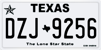 TX license plate DZJ9256