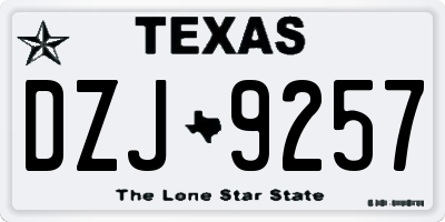TX license plate DZJ9257