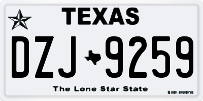 TX license plate DZJ9259