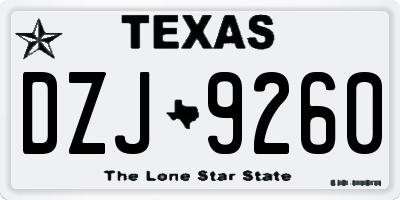 TX license plate DZJ9260