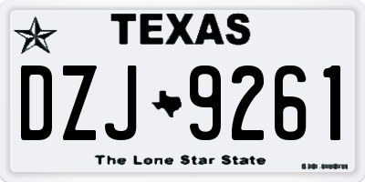TX license plate DZJ9261