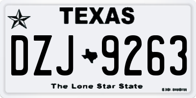 TX license plate DZJ9263