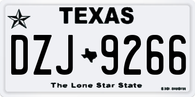 TX license plate DZJ9266