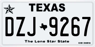 TX license plate DZJ9267