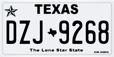TX license plate DZJ9268