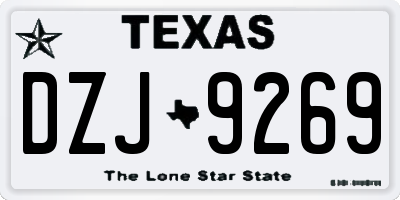 TX license plate DZJ9269