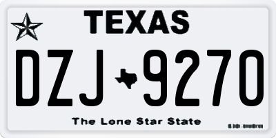 TX license plate DZJ9270