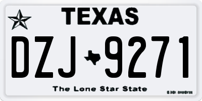 TX license plate DZJ9271