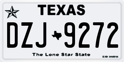 TX license plate DZJ9272