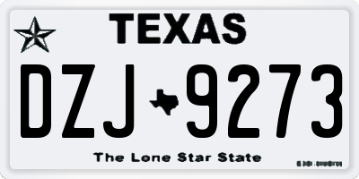 TX license plate DZJ9273