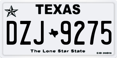 TX license plate DZJ9275