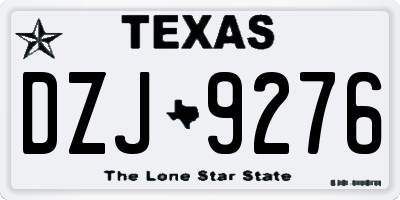 TX license plate DZJ9276