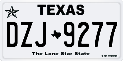 TX license plate DZJ9277