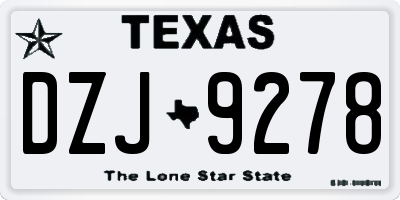 TX license plate DZJ9278