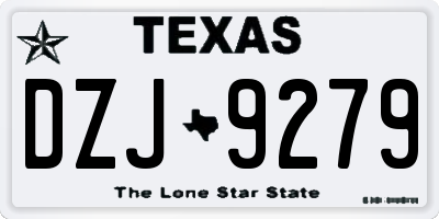 TX license plate DZJ9279