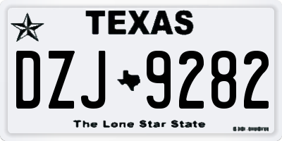TX license plate DZJ9282