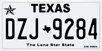 TX license plate DZJ9284