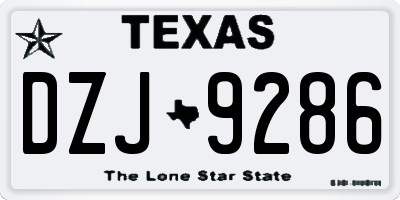 TX license plate DZJ9286