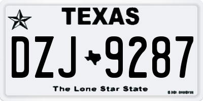 TX license plate DZJ9287