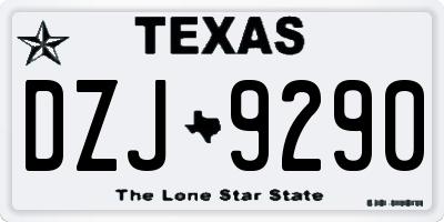 TX license plate DZJ9290