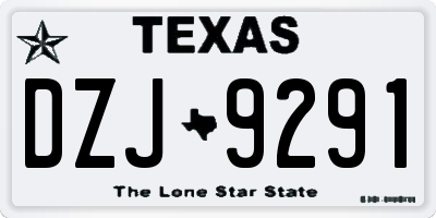 TX license plate DZJ9291