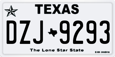 TX license plate DZJ9293