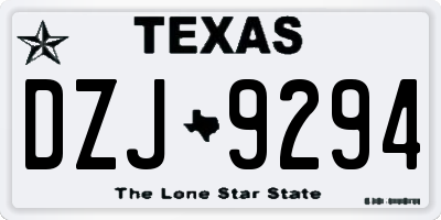 TX license plate DZJ9294