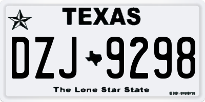 TX license plate DZJ9298