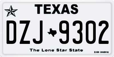 TX license plate DZJ9302