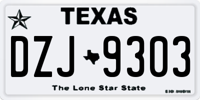 TX license plate DZJ9303