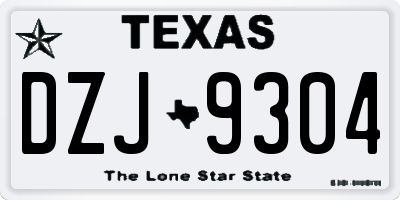TX license plate DZJ9304