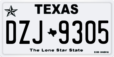 TX license plate DZJ9305