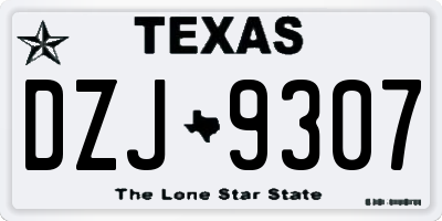 TX license plate DZJ9307
