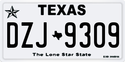 TX license plate DZJ9309