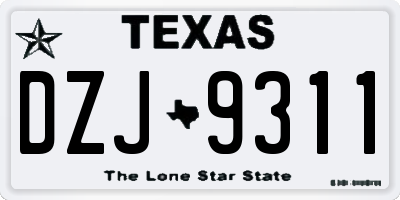 TX license plate DZJ9311