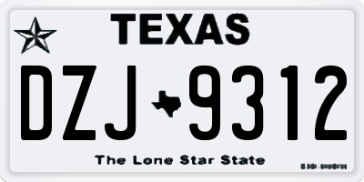 TX license plate DZJ9312