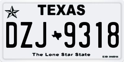 TX license plate DZJ9318