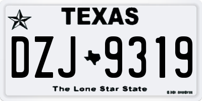 TX license plate DZJ9319