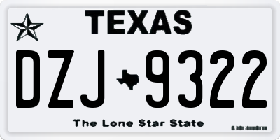 TX license plate DZJ9322