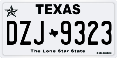 TX license plate DZJ9323
