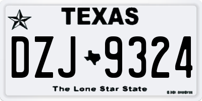 TX license plate DZJ9324