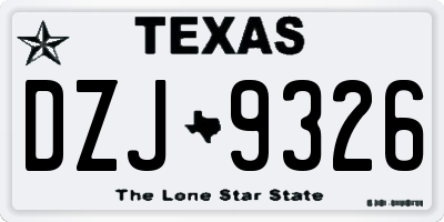 TX license plate DZJ9326