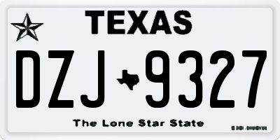 TX license plate DZJ9327