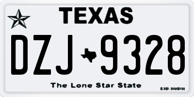 TX license plate DZJ9328