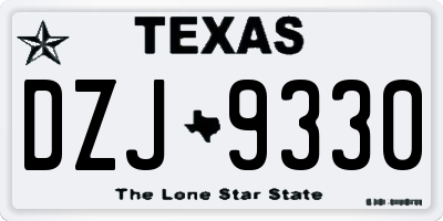 TX license plate DZJ9330