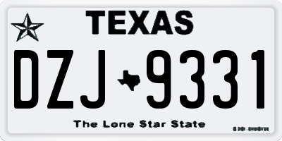 TX license plate DZJ9331
