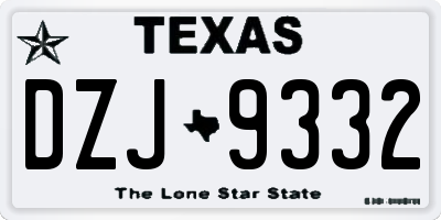 TX license plate DZJ9332